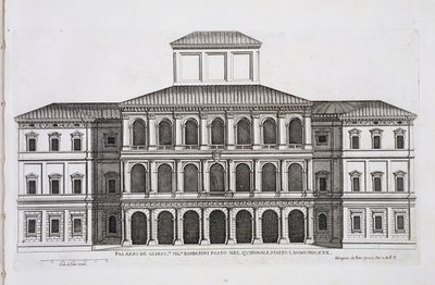 Palazzo Barberini auf dem Quirinal, fertiggestellt 1630, aus 